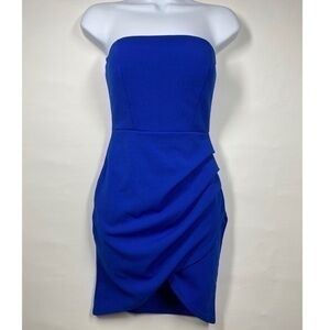 Steps New York Royal blue strapless dress